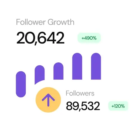 A Graphic showing follower growth